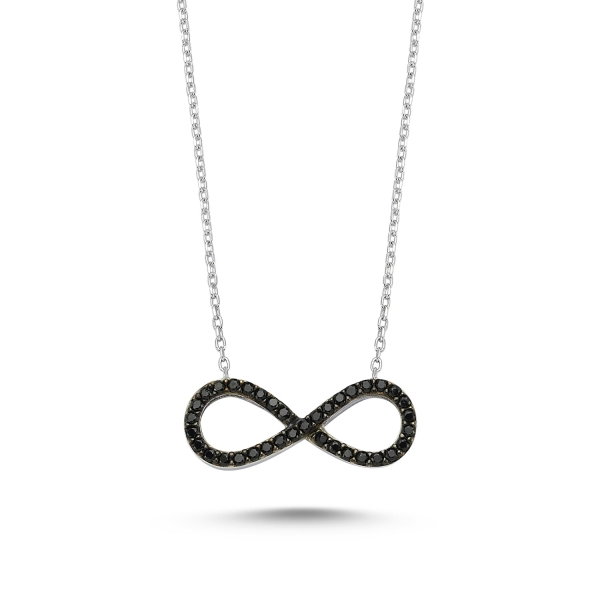 Colier argint 925 rodiat cu simbolul infinit si zirconii negre - Infinite You CTU0036 [1]